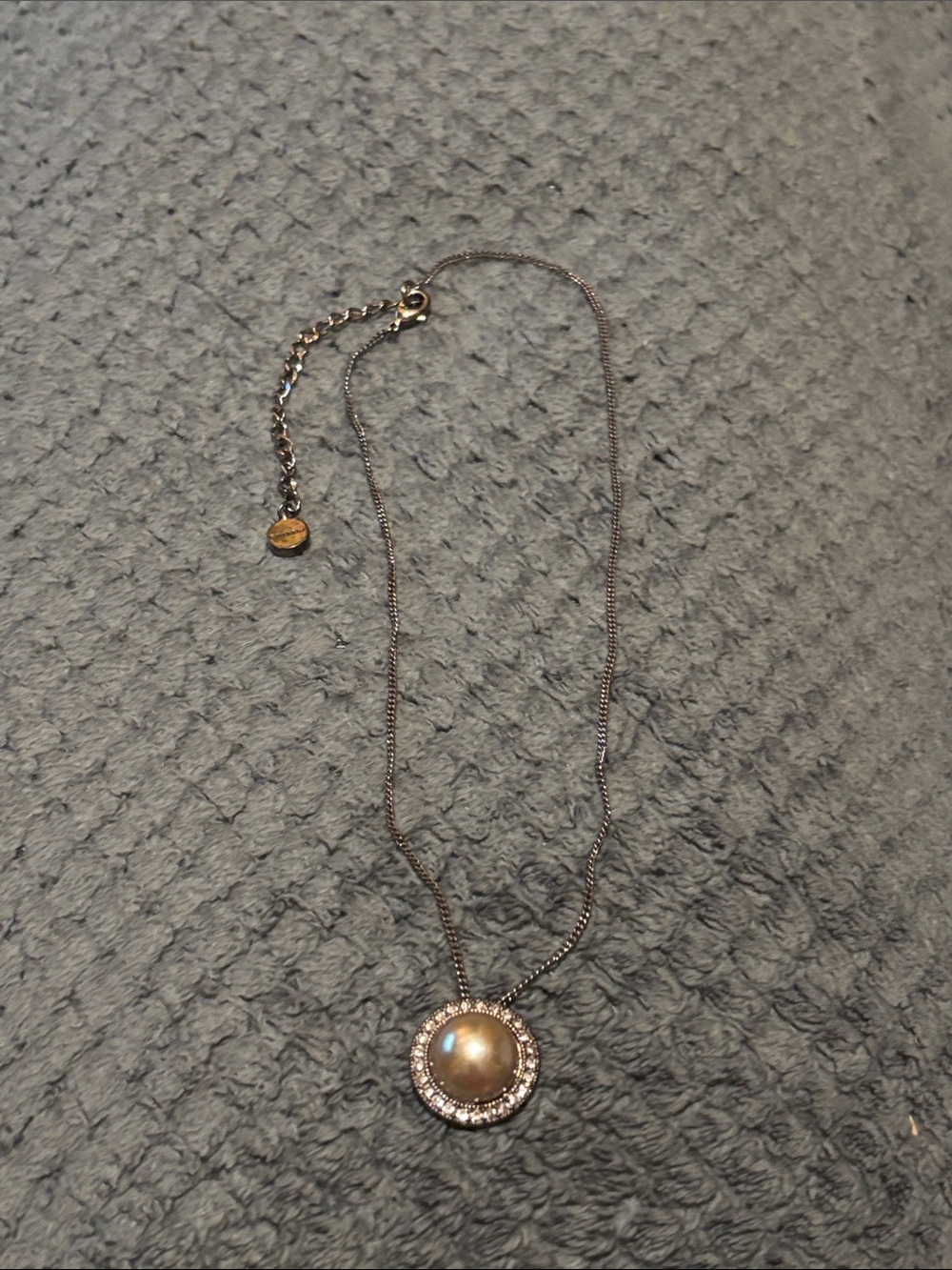 Givenchy chocolate Gold-Tone Pearl and Crystal Pendant Necklace